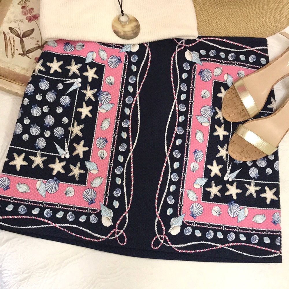 Talbots Seashell Print Skirt